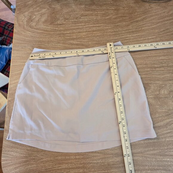 Adidas Women's Golf Skort Solid High Rise Pockets Stretch Comfortable Tan Large - Picture 15 of 16